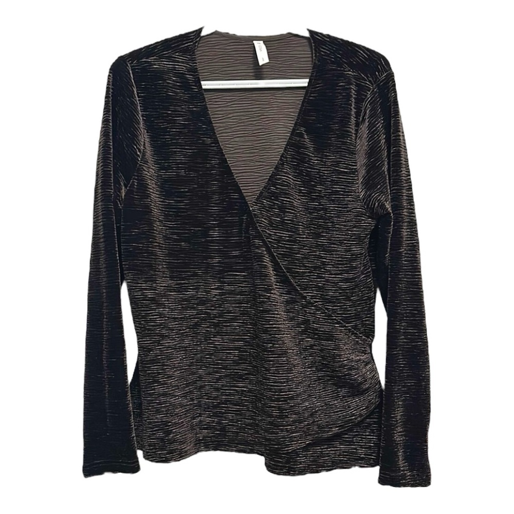 ACOS&A Long Sleeve Textured Velour Top NWOT